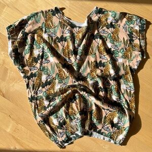 PEPALOVES short sleeved leopard cheetah sweater from Anthropologie, size L